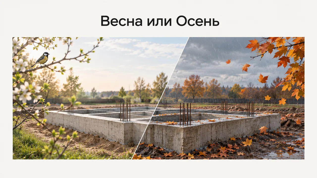 Фундамент осенью или весной: когда заливать в Москве и МО